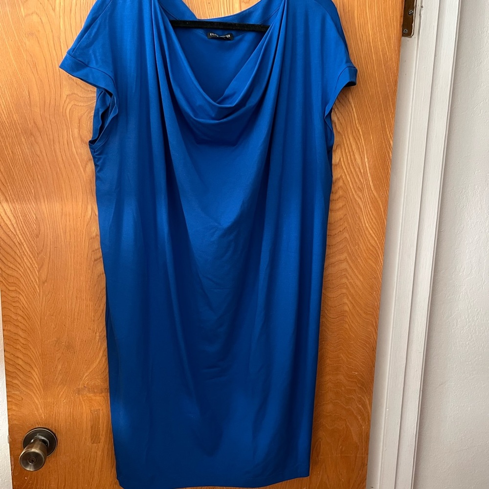 Elegant Blue Draped Dress